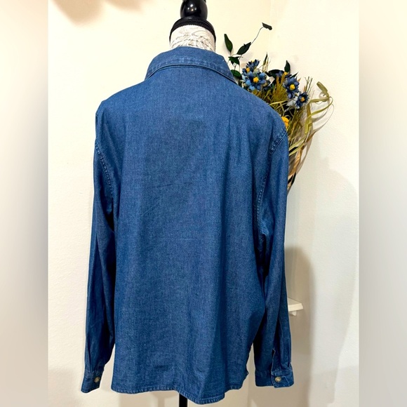 Lemon Grass Denim multicolor Embroidered denim Style Button down Top Size Large - Picture 3 of 7